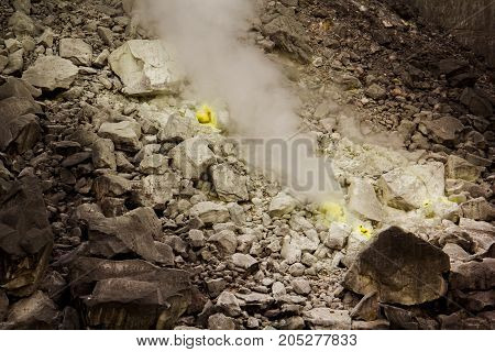 The Crater mouth of Sibayak volcano, Medan, Indonesia