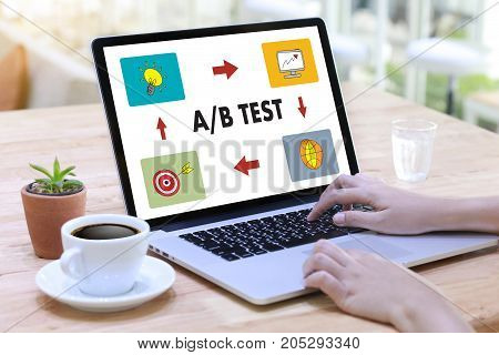 A/b Test Start And  A-b Comparison. Split Testing
