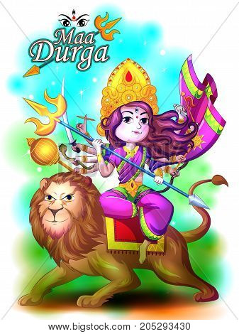 Happy Durga Puja festival India holiday background. Vector illustration