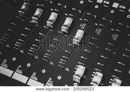 Sound mixer control for live music and studio equipment.
