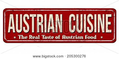 Austrian Cuisine Vintage Rusty Metal Sign