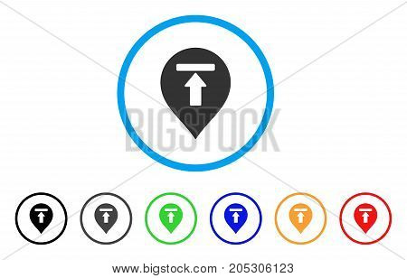 Dead End Marker rounded icon. Style is a flat dead end marker grey symbol inside light blue circle with black, gray, green, blue, red, orange variants. Vector designed for web and software interfaces.