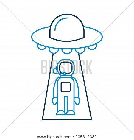 austronaut abducted by ufo science fiction vector illustration
