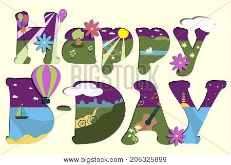 a happy birthday card theme hand drawn