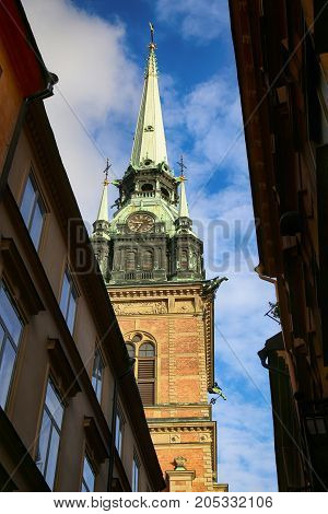 View on St. Gertrudes Church - Tyska Kyrkan (Old German Church) Gamla Stan Stockholm Sweden
