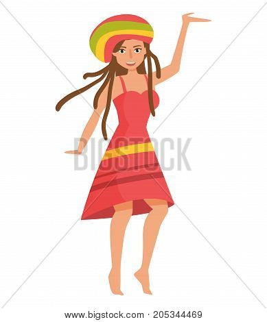 Rastaman. Vector. Cartoon. Isolated art on white background Flat
