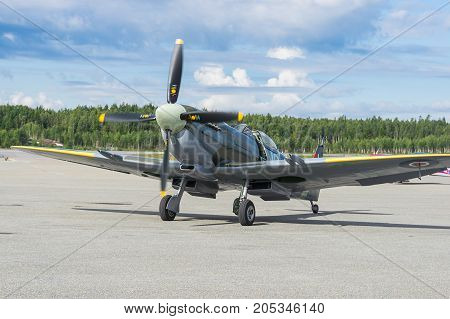 Air Show Spitfire Mk Xvi Airplane Flying