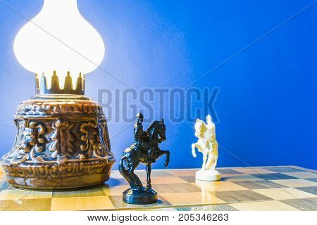Chess On Black Background.