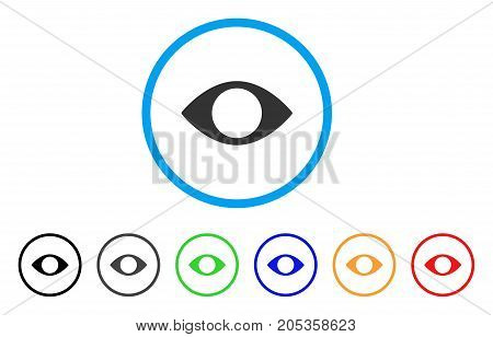 Blind Eye rounded icon. Style is a flat blind eye gray symbol inside light blue circle with black, gray, green, blue, red, orange variants. Vector designed for web and software interfaces.