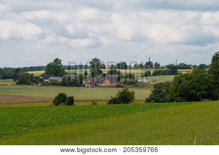 Danish countryside landscape on a summer day