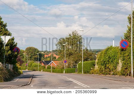 road in town of Naestved in Denmark