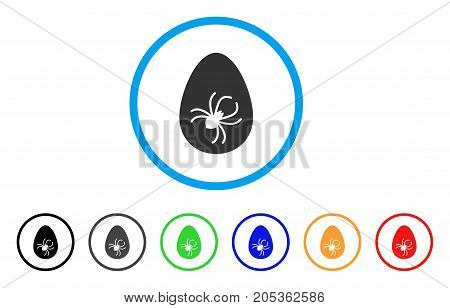 Parasite Egg rounded icon. Style is a flat parasite egg grey symbol inside light blue circle with black, gray, green, blue, red, orange color versions. Vector designed for web and software interfaces.