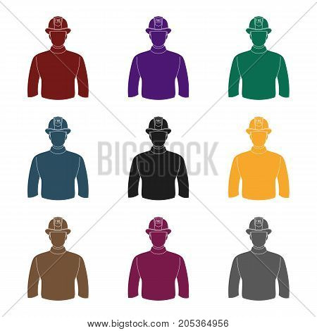 Firefighter.Professions single icon in black style vector symbol stock illustration .