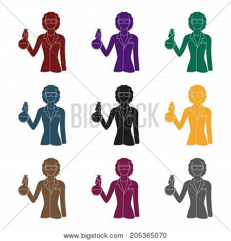Chemist.Professions single icon in black style vector symbol stock illustration .