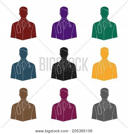 Doctor.Professions single icon in black style vector symbol stock illustration .
