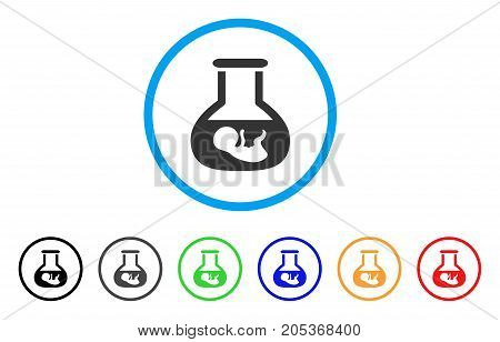In Vitro Embryo rounded icon. Style is a flat in vitro embryo grey symbol inside light blue circle with black, gray, green, blue, red, orange color versions.