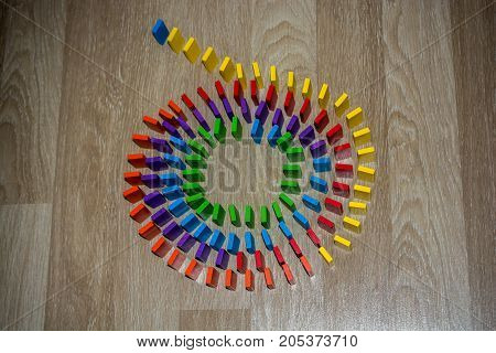 Coorful Domino Blocks On White Background