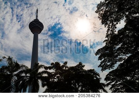 Kuala Lumpur,  Malaysia, September 16, 2017: Kl Tower Is The Seventh-tallest Tower In The World By P