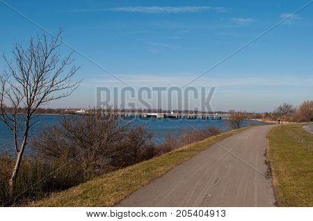 path and bridge in Nykoebing in Denmark