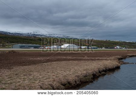  airport in Iceland on a cloudy day