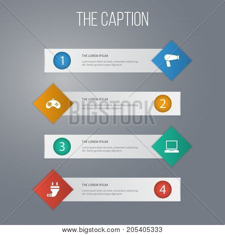 Icon Device Set Of Computerized, Videogame, Dryer And Other Vector Objects