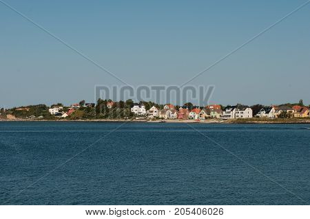 town of Korsoer in Denmark on sunny day