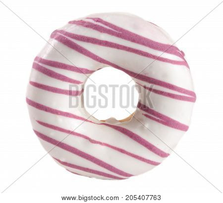 one glazed donut isolated on white background.