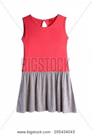 children's dress dress with pink top and a gray bottom a dress for schoolgirls