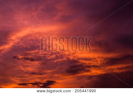 The colors of the sky and clouds after sunsetColorful of sky and cloudy in twilight