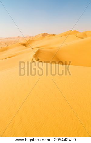 In Oman Old Desert  Rub Al Khali The Empty  Quarter And Outdoor  Sand Dune