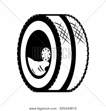 black and white illustration of the wheel