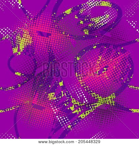 Abstract seamless pattern for girls boys clothes. Creative background with dots geometric figuresstripes stars.Funny wallpaper for textile and fabric. Fashion style. Colorful bright.Yellow black