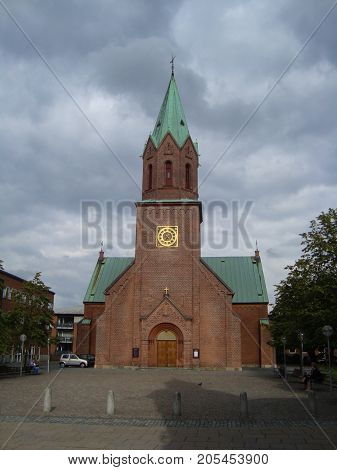 Silkeborg church in town of Silkeborg in Denmark