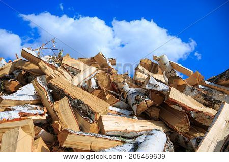 Preparation Of Firewood For The Winter And Use For Cooking, Firewood Background