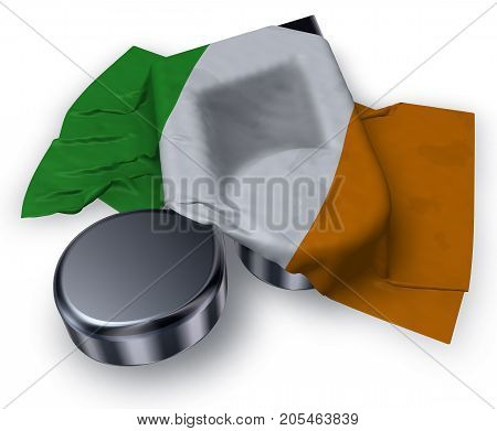 music note symbol and irish flag - 3d rendering