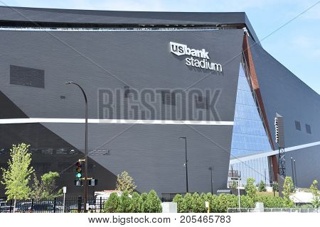 MINNESOTA, MINNEAPOLIS - JUL 27: US Bank Stadium in Minneapolis, Minnesota, as seen on July 27, 2017. It is the home of the Minnesota Vikings of the National Football League (NFL).