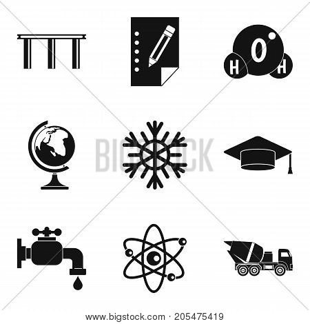 Material supply icons set. Simple set of 9 material supply vector icons for web isolated on white background