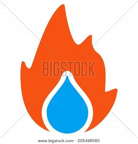 Fire And Water Drop flat vector pictogram. An isolated illustration on a white background.