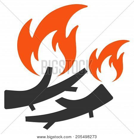 Firewood Fire flat vector icon. An isolated illustration on a white background.