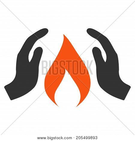 Warm Up Hands flat vector pictogram. An isolated illustration on a white background.