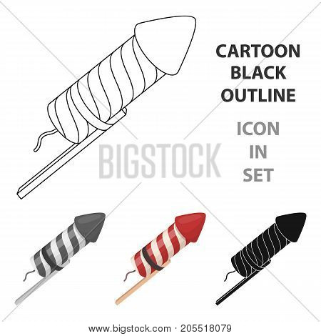 Salute of a rocket on a stick.Party and parties single icon in cartoon style vector symbol stock web illustration.