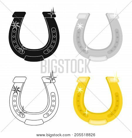 Horseshoe single icon in cartoon style.Horseshoe vector symbol stock illustration .
