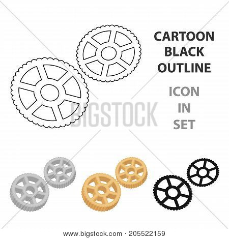 Rotelle pasta icon in cartoon style isolated on white background. Types of pasta symbol vector illustration.