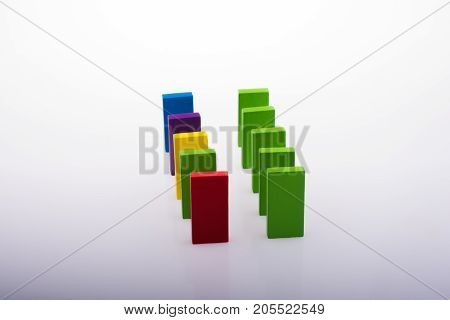 Coorful Domino Blocks On White Background