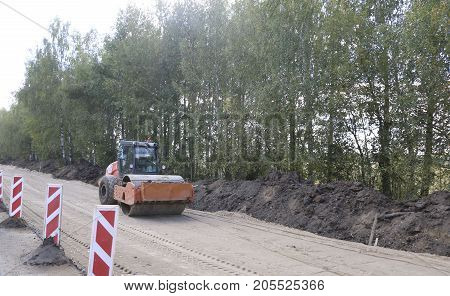 Russia, September 22, 2017: Repair Of The Road In The Republic Of Mari El