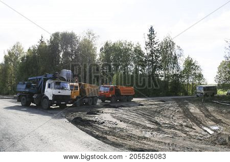 Russia, September 22, 2017: Repair Of The Road In The Republic Of Mari El