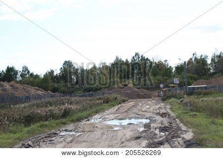 Russia, September 22, 2017: Repair Of The Road In The Republic Of Mari El