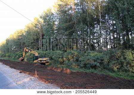 Russia, September 22, 2017: Repair Of The Road In The Republic Of Mari El