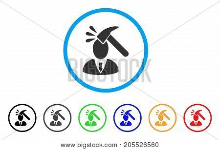 Manager Shock rounded icon. Style is a flat manager shock gray symbol inside light blue circle with black, gray, green, blue, red, orange variants. Vector designed for web and software interfaces.