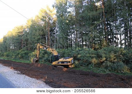 Russia, September 22, 2017: Repair Of The Road In The Republic Of Mari El